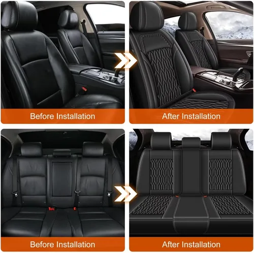 Vista 6 de AOMSAZTO Funda de asiento de automóvil personalizada para Nissan Frontier 2009-2025, protector de cojín de asiento de automóvil, impermeable