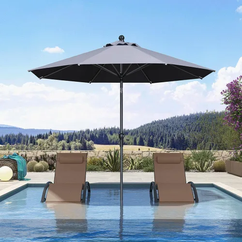 Vista 89 de PURPLE LEAF - Sombrilla de patio rectangular de 6' x 4', sombrilla de mesa para exteriores con marco de aluminio, sombrilla de mercado, sombrilla