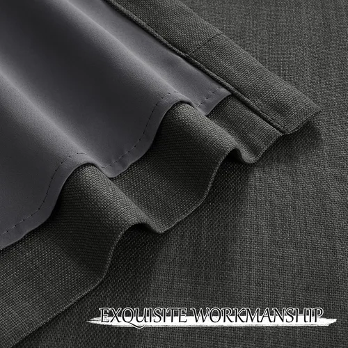 Vista 8 de StangH - Cortinas de lino primitivo 100% opacas, paneles pesados para dormitorio, dobles capas con lengüeta trasera, tratamientos para ventanas