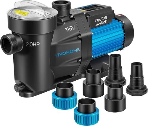 Vista 10 de VIVOHOME Bomba de piscina autoprimante potente de 1.5 HP 6360 GPH con interruptor de encendido/apagado para piscina enterrada/sobre el suelo