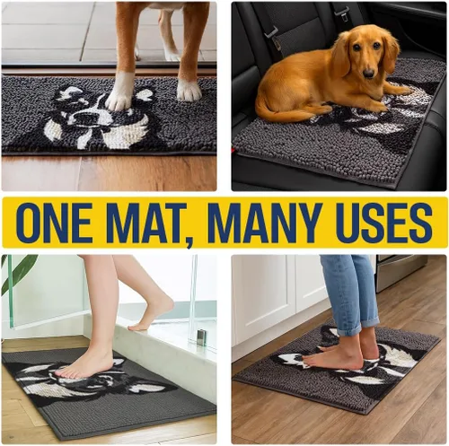 Vista 6 de Muddy Mat® - Tapete de microfibra altamente absorbente y alfombra para mascotas, antideslizante, grueso, lavable, suave de chenilla para cocina