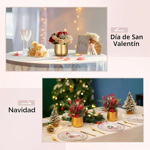Vista 4 de NUPTIO Jarrones Dorados Pequeños para Centros de Mesa: 2 Piezas Jarrón de Trompeta de Flores Vintage de 3.94 Pulgadas Jarrón de Compota de Metal