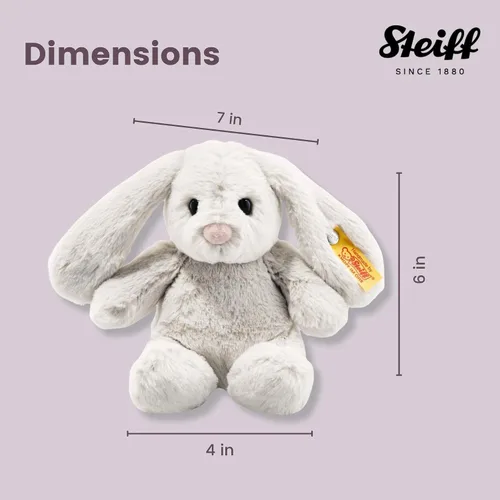 Vista 3 de Steiff Hecho a mano desde 1880 - Conejo de peluche de alta calidad, conejo Hoppie de 8 pulgadas
