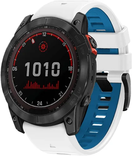 Vista 11 de Correa de reloj de 1.024 in para Garmin Fenix 7x Sapphire Solar Fenix 6x Pro Solar Fenix 5x 3 horas de liberación rápida de ajuste de silicona