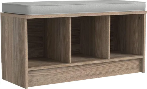 Vista 11 de ClosetMaid 1633 Cubeicals - Banco de almacenamiento de 3 cubos, color cereza oscura con cojín gris