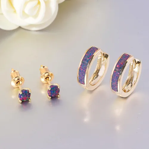 Vista 119 de CiNily Aretes Huggie de ópalo con bisagras, chapados en oro, hipoalergénicos, pequeños aretes de aro para mujeres, adolescentes, niñas, hombres
