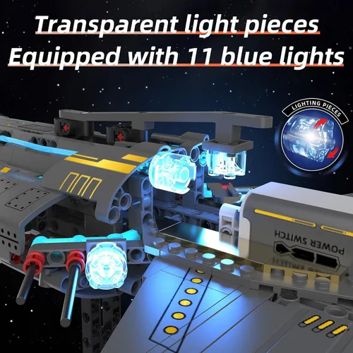 Vista 2 de Juego de construcción de estación espacial con motor y luces LED