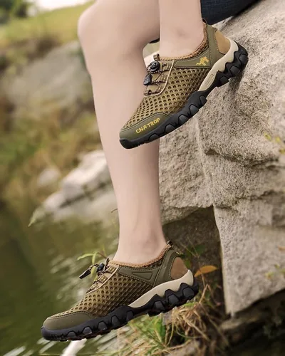 Vista 3 de Gomehui Tenis ortopédicos portátiles de secado rápido para hombre, zapatos deportivos casuales para correr, caminar con soporte de arco para pies