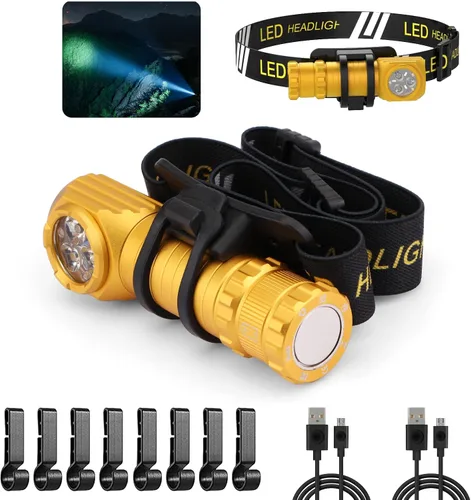 Vista 7 de Linterna frontal LED recargable para correr, al aire libre y uso de emergencia
