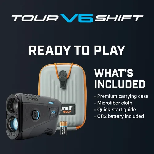 Vista 2 de Bushnell Golf Tour V6 Shift Laser Rangefinder with Slope Compensation, 1300-Yard Range, Flag Lock Vibration, Magnetic Cart Mount, 6X Magnification