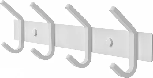 Vista 23 de Perchero pequeño de montaje en pared, de níquel cepillado, de acero inoxidable de 6 pulgadas, con 2 ganchos dobles resistentes, colgador de pared