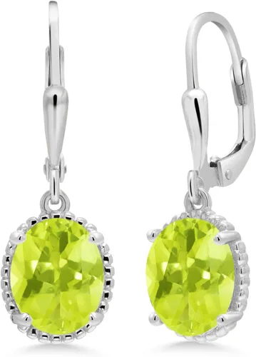 Vista 47 de Gem Stone King Aretes colgantes de gota para mujer, plata de ley 925, piedra natal ovalada de 0.354 x 0.276 in, joyería fina, regalos para ella