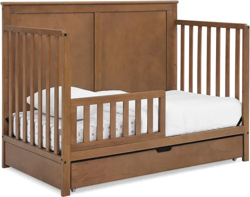 Vista 9 de Simmons Kids Logan - Cuna convertible 6 en 1 con cajón inferior, certificado Greenguard Gold, castaño