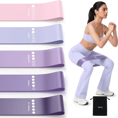 Vista 7 de Resistance Bands for Working Out, 5-Pack Elastic Loop Exercise Bands for Strength Training Stretching, Home Gym Equipment for Pilates Yoga Physical