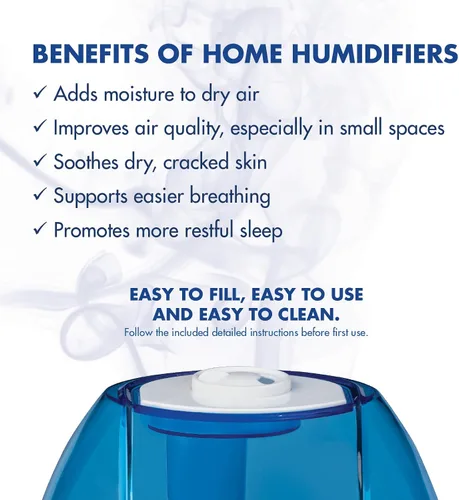 Vista 7 de Thera Care Cool Mist Humidificador ultrasónico Para habitaciones de tamaño mediano No requiere filtro 16 horas de tiempo de funcionamiento