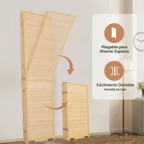 Vista 4 de Divisor de habitación pantallas de privacidad plegables, separadores
