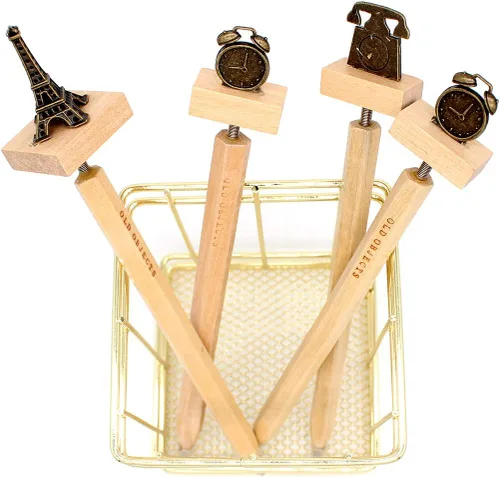 Vista 3 de Gullor Soporte cuadrado para lápices, organizador de escritorio de metal, soporte para brochas de maquillaje, taza de lápices, cobre, dorado