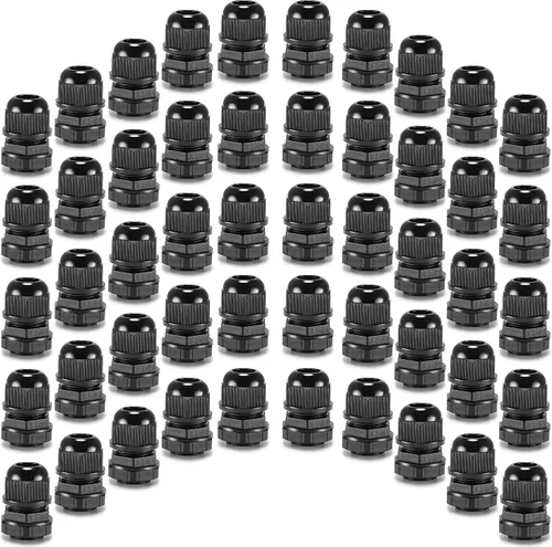 Vista 9 de QILIPSU Prensaestopas de nailon NPT de 1/2, impermeable, IP68 ajustable, para cable de 0.236-0.472 in de diámetro (1/2 NPT, 12 unidades)