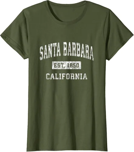Vista 64 de Camiseta deportiva clásica de Santa Bárbara California CA, Negro, S