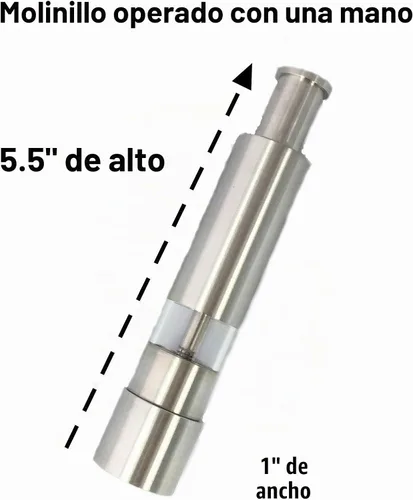 Vista 5 de Set de molinillo de sal y pimienta Grind Gourmet, molinillo de pimienta original de presionar y moler recargable, molinillo de pulgar moderno