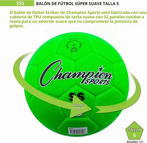 Vista 3 de Champion Sports Balón de fútbol súper suave tamaño 5
