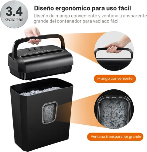 Vista 5 de Bonsaii Trituradora de papel micro cortado de 6 hojas para el hogar, alto
