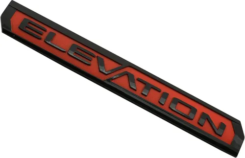 Vista 4 de 2 emblemas de elevación 2019-2021 para puerta trasera de puerta trasera 3D de repuesto para GMC Sierra 84682634 (negro/rojo) (FD-ELEVATION #2)