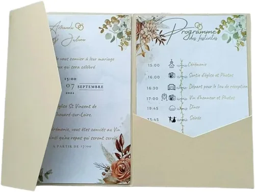Vista 21 de Tarjeta de invitación negra con bolsillo y sobre para boda, cumpleaños, baby shower, 20 juegos (negro)