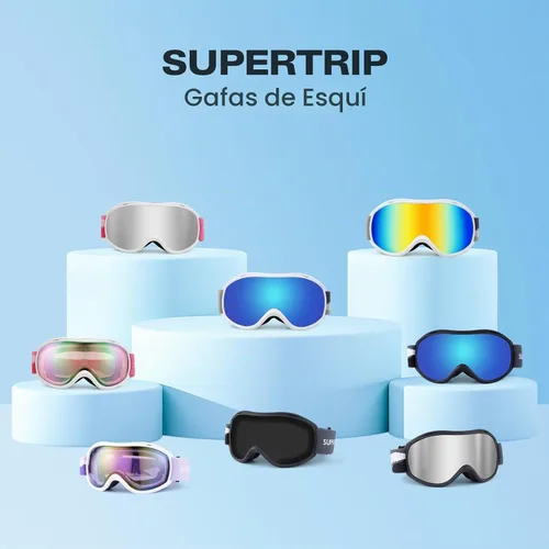 Vista 7 de Supertrip Ski Goggles Men Women Anti-Fog Snow Goggles Blanco