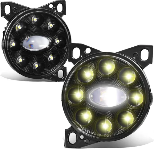 Vista 7 de DNA MOTORING FL-HAY-015-BK - Par de faros antiniebla de proyector LED completo compatibles con Kenworth T680 2011-2022, lente transparente negra