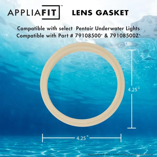 Vista 2 de AppliaFit Junta de lente compatible con Pentair 79108500 para luces de piscina Select Aqualight y SpaBrite, paquete de 4