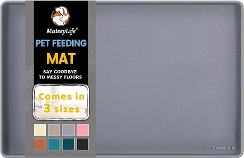 Vista 10 de MateeyLife Tapete de Silicona para Comida de Gatos y Perros para Pisos Impermeable, Tapetes Antideslizantes para Tazones de Perros para Comida
