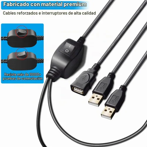 Vista 7 de Divisor de cable de impresora de 5 pies+5 pies para 2 computadoras USB