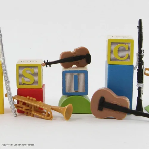 Vista 2 de Safari Ltd Instrumentos Musicales TOOB - Figuras: Trombón, Flauta, Saxofón, Guitarra, Violín, Cuerno, Trompeta, Clarinete - Juguetes Educativos