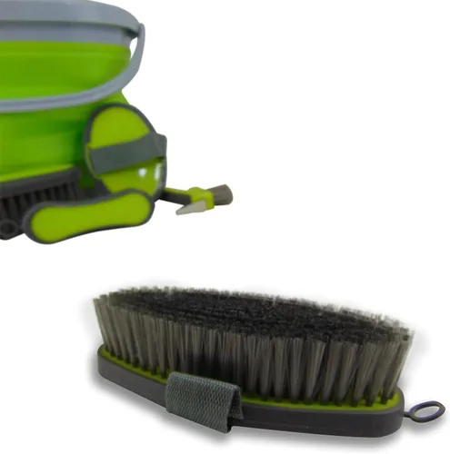 Vista 7 de Southwestern Equine - Kit de aseo plegable de 10 litros y 5 herramientas de aseo - Verde lima