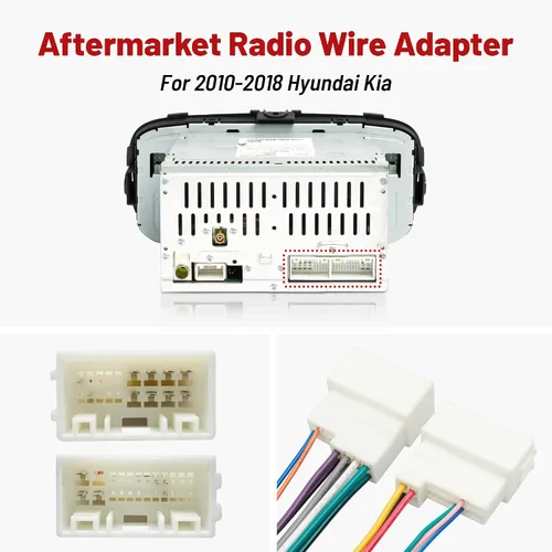 Vista 5 de RED WOLF Arnés de cables de radio compatible con Hyundai Elantra/Santa Fe 2013-2017, Kia Forte Sorento 2014-2018 MP3 reproductor de CD conector