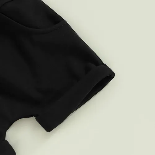 Vista 26 de Conjunto de traje de verano para bebé niño pequeño, manga corta, cuello redondo, letras impresas, lindo traje de verano, conjunto de 2 piezas