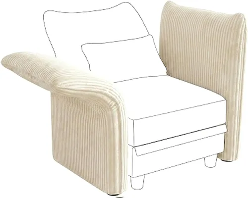 Vista 14 de LLappuil Sofa Storage Seat Module for Sectional Sofa, Square Ottoman for Modular Sectional Couches, Carton B, Beige Corduroy Pana beige
