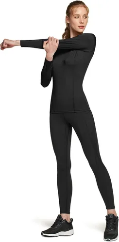 Vista 9 de ATHLIO Paquete de 2 camisetas deportivas de compresión para mujer, camisetas de entrenamiento de manga larga para entrenamiento, gimnasio, yoga