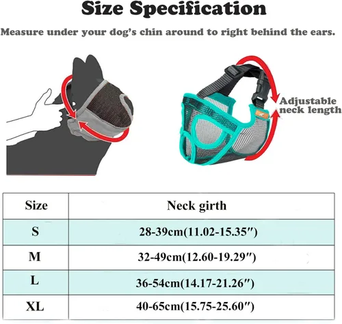 Vista 3 de Bozal corto para perro, bozal de malla suave para bulldog francés para perros con lazo ajustable (S, verde)