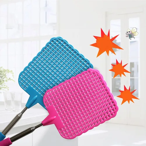 Vista 3 de Raqueta para moscas, 9 piezas, práctica, retráctil, mini raqueta con varilla de acero inoxidable para acampar al aire libre