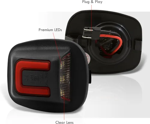 Vista 6 de AJP Distributors Tubo blanco y rojo SMD LED para parachoques trasero, luces de matrícula, compatible con par/reemplazo para Xterra Frontier D22 1994