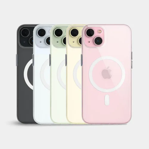 Vista 2 de totallee Funda transparente para iPhone 15 con agarre extra, magnética delgada y magnética con imanes integrados (agarre transparente)