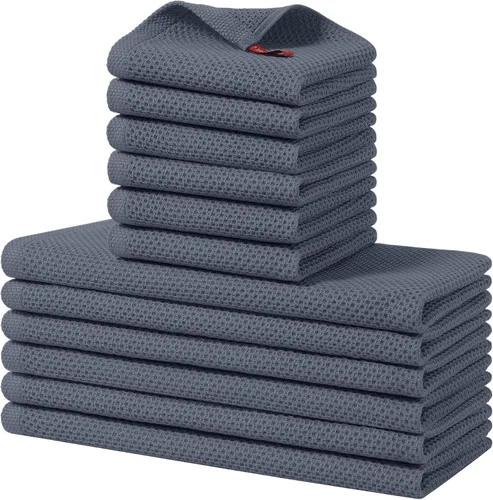Vista 94 de Homaxy Juego de toallas y paños de cocina 100% algodón, 30 x 30 centímetros y 33 x 71 centímetros, juego de 8 toallas de cocina ultra suaves