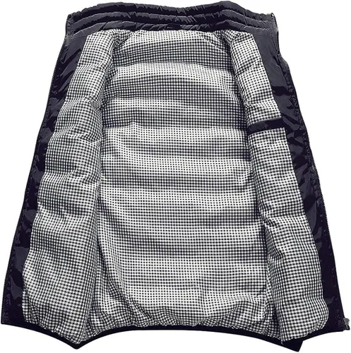 Vista 2 de Feiairuike Abrigos de chaleco acolchados para exteriores con cuello alto para hombre