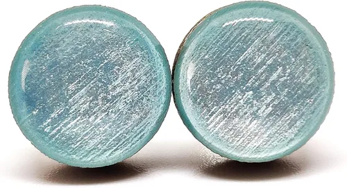 Vista 23 de Juego de Aretes de Tuercas, Brillo, 10 mm, Tuercas Redondas para Mujeres, Niñas y Hombres, Hecho a Mano, Postes de Acero Inoxidable para Orejas