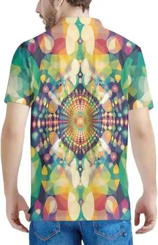 Vista 2 de HUGS IDEA Novedoso verano colorido de los hombres de manga corta de la blusa de la camisa camisetas tops camisetas