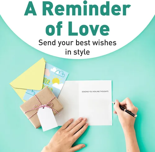 Vista 5 de S&O Fun Tarjetas de Mejórate Pronto con Sobres, Juego Colorido de 24 Tarjetas - Lindos Regalos para Hombres y Mujeres - Hojas de Mejórate Pronto
