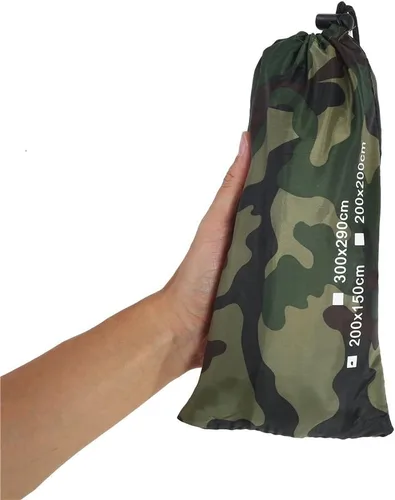 Vista 9 de Lona ligera y compacta para tienda de campaña, impermeable, multifuncional, para tienda de campaña con bolsa de transporte con cordón