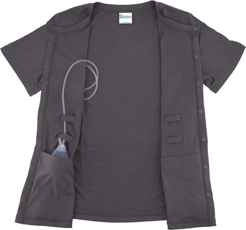 Vista 5 de Camisa de recuperación de mastectomía con bolsillos de drenaje